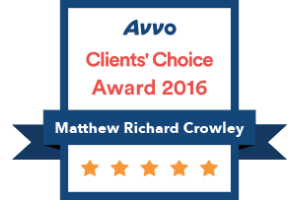 avvo clients choice award 2016 for matthew crowley